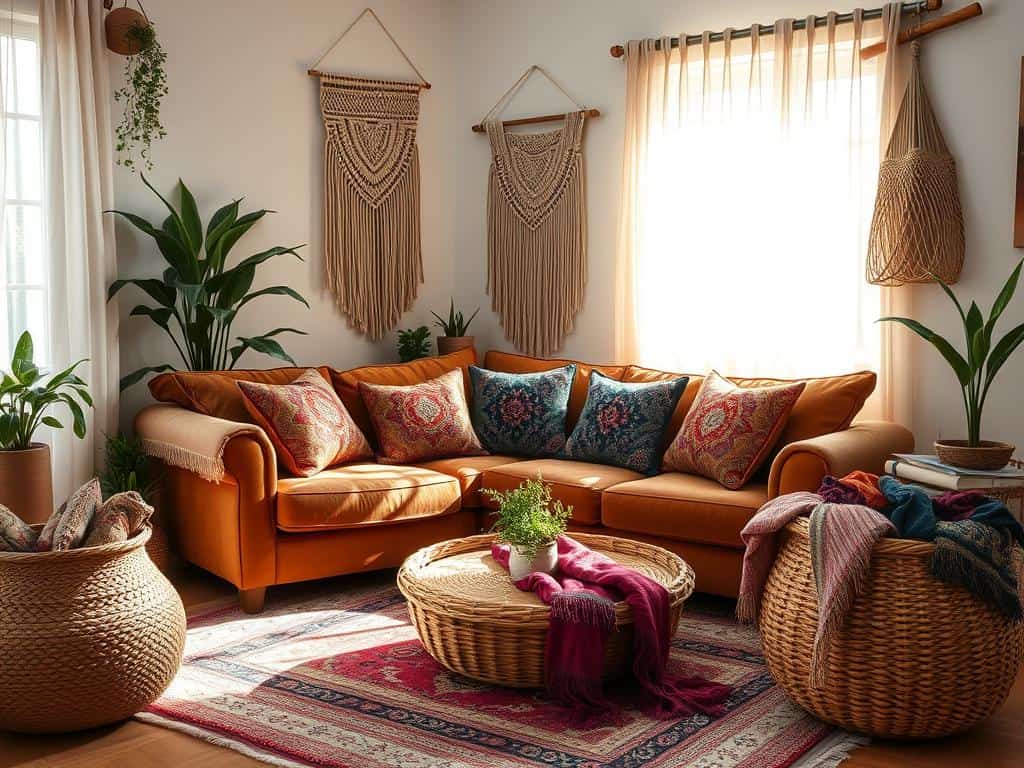 layering colors in boho home decor