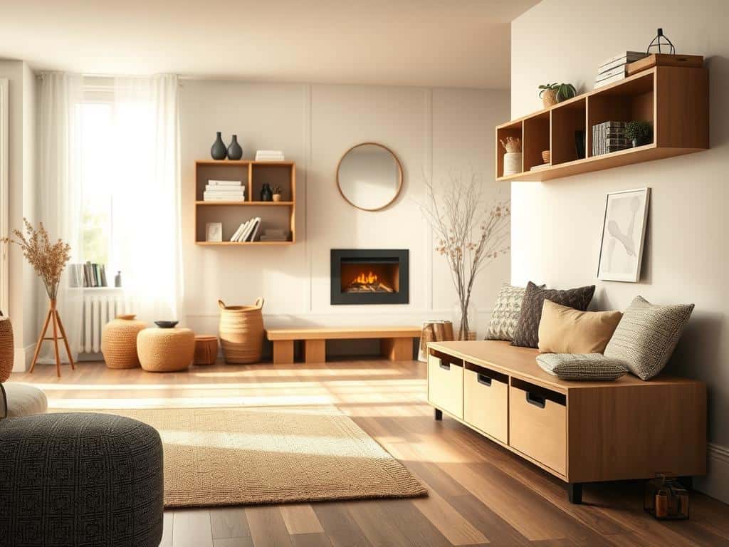 hidden storage solutions in Scandinavian home decor