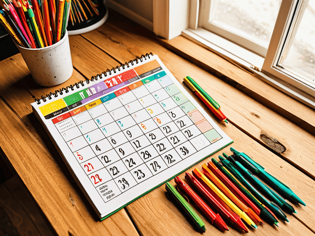 Color Coding Calendar example