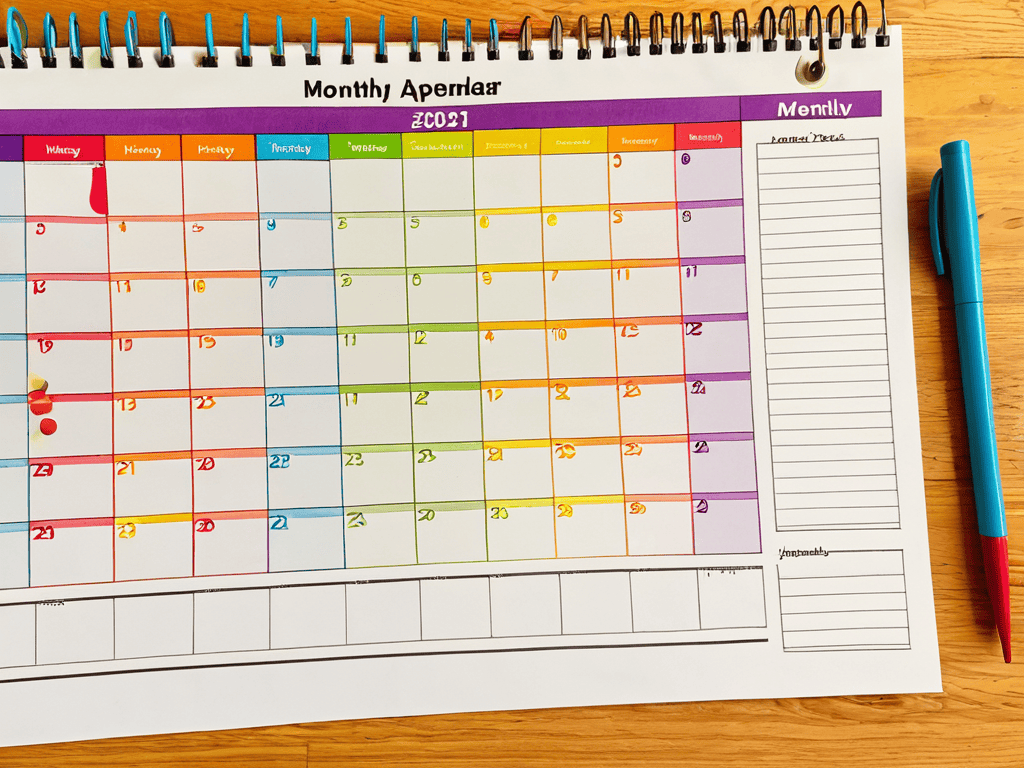 Color Coding Calendar example