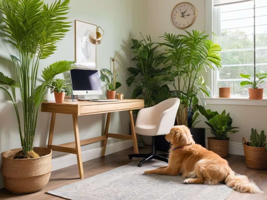 Pet-friendly home office setup