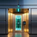 Unhackable bank illustration navigating post-quantum financial security