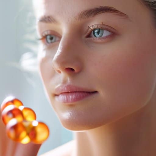 Radiant woman smiling, probiotics for skin health